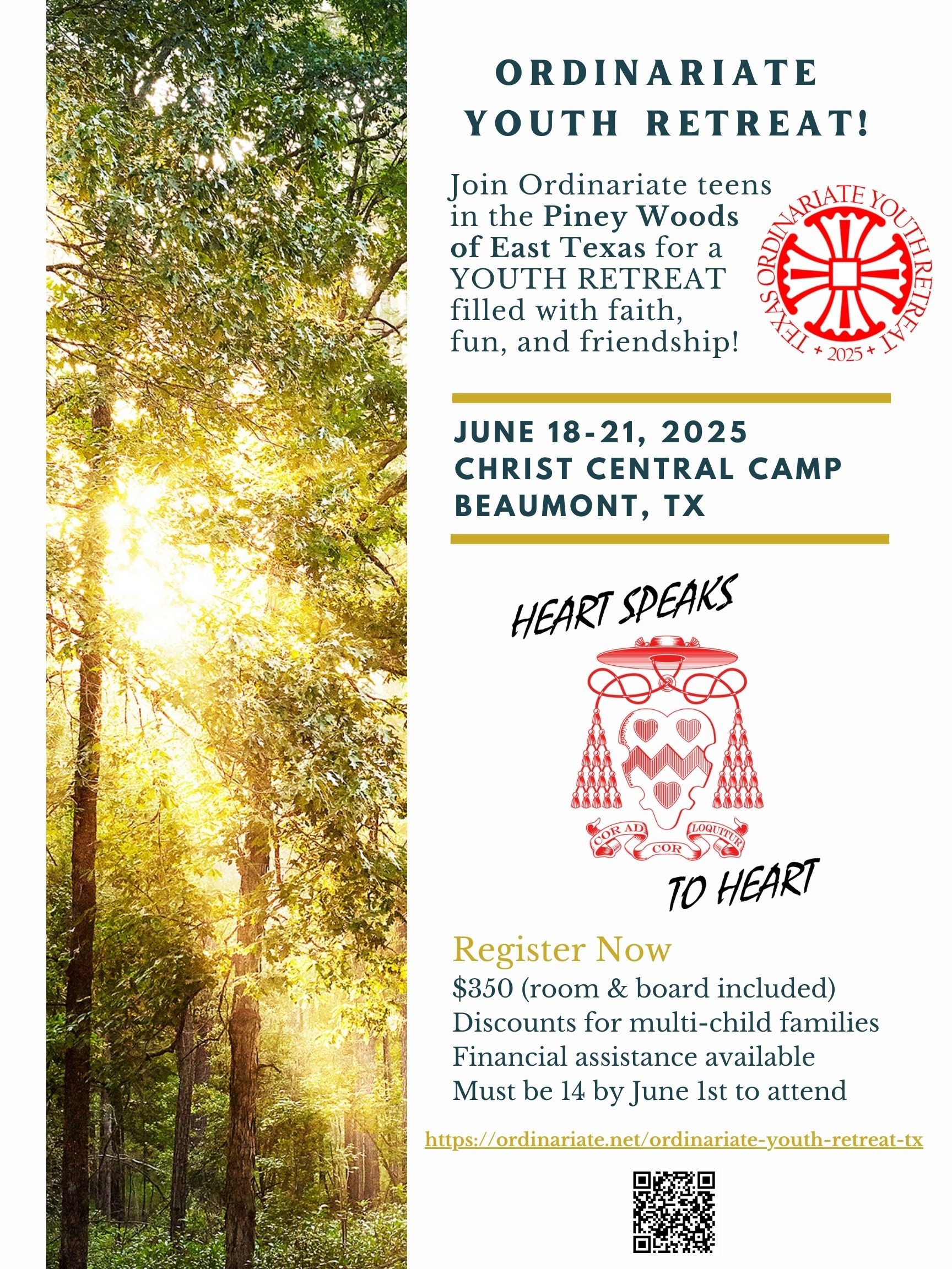 Texas Ordinariate Youth Retreat2025 Flyer 2